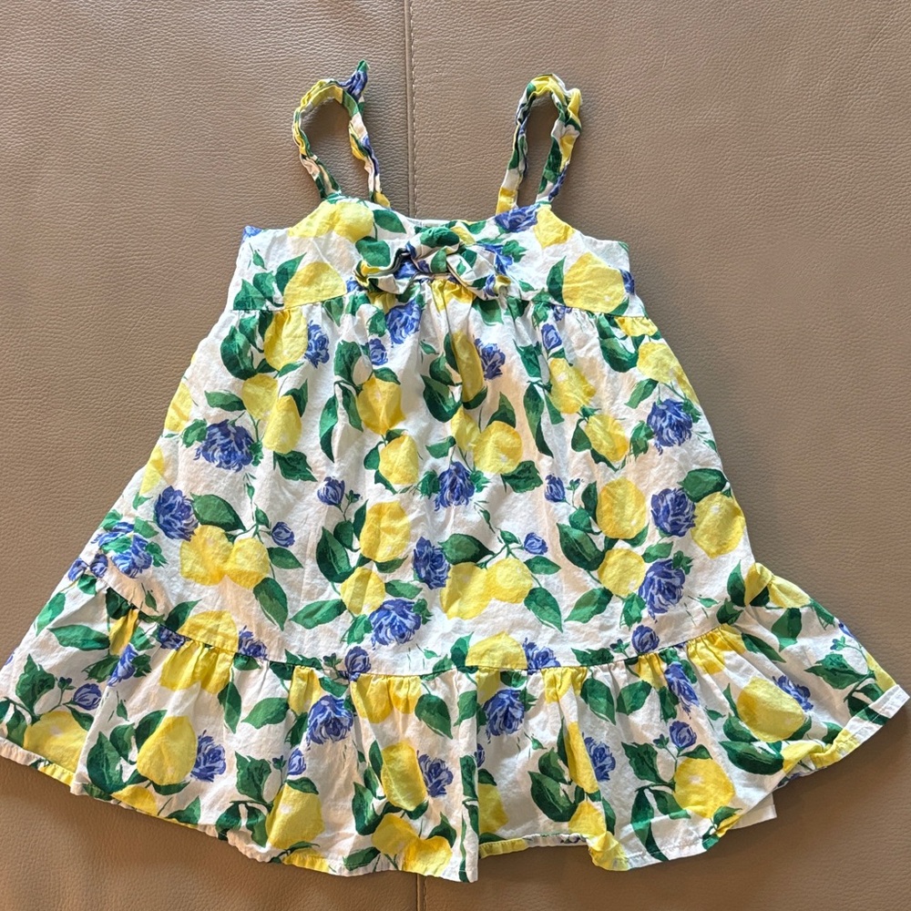 Janie and Jack Lemon Print Dress & Headband